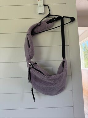 Free People Lavender Plush Crossbody Sling Bag